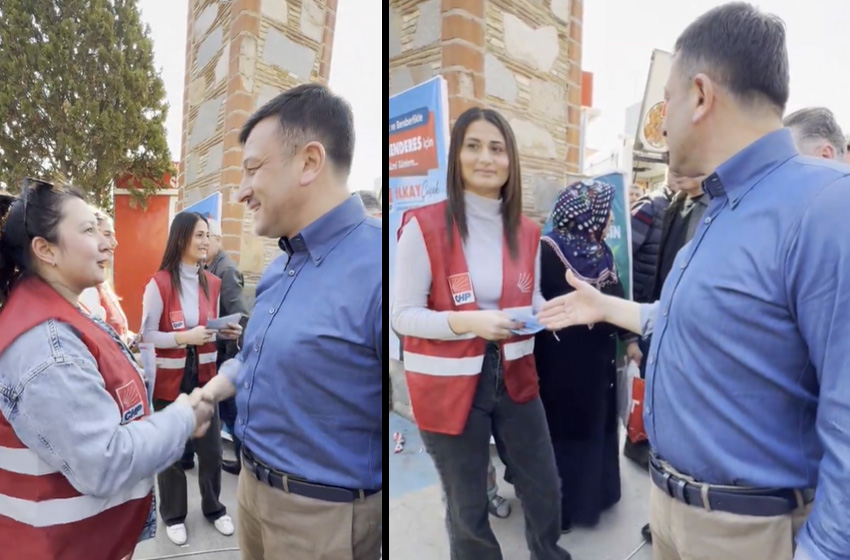 İzmir AK Parti adayı bakın CHP standında nasıl karşılandı