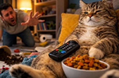 Kediler sahibine yardım etmiyor çünkü canları istemiyor